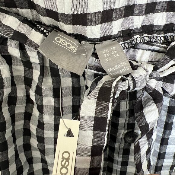 ASOS Black Gingham Midi Skirt - Picture 4 of 4